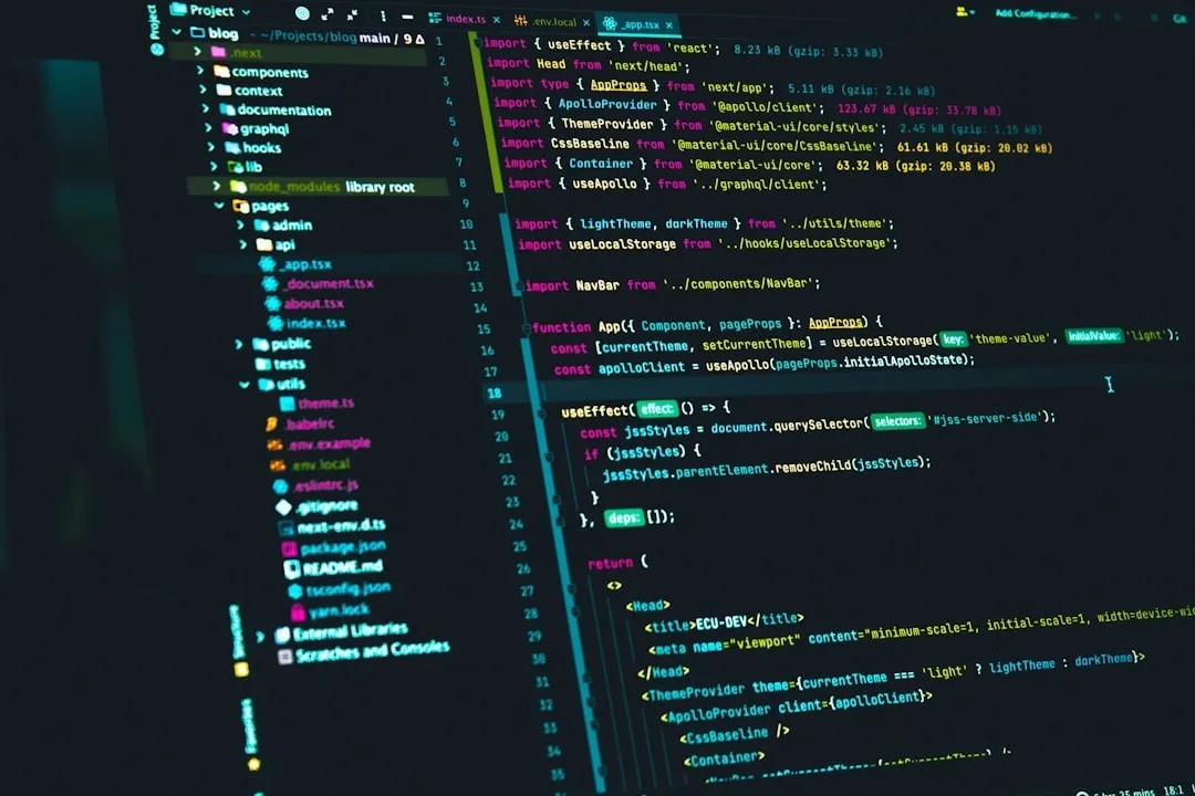 Code-Editor mit Projektstruktur und geöffneter Quelldatei